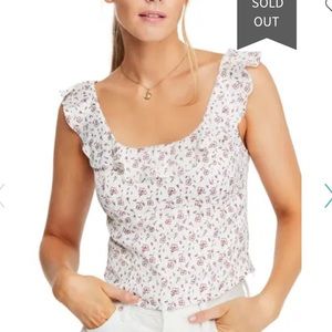 Free People Stay With You Ruffled Crop Top